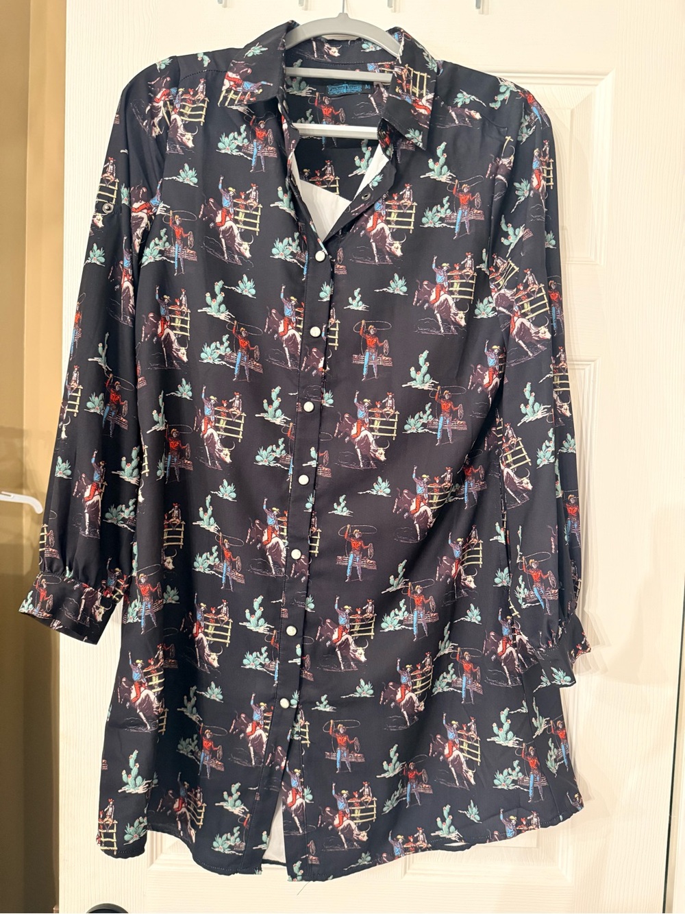 Women’s Western Print Button-Up Dress